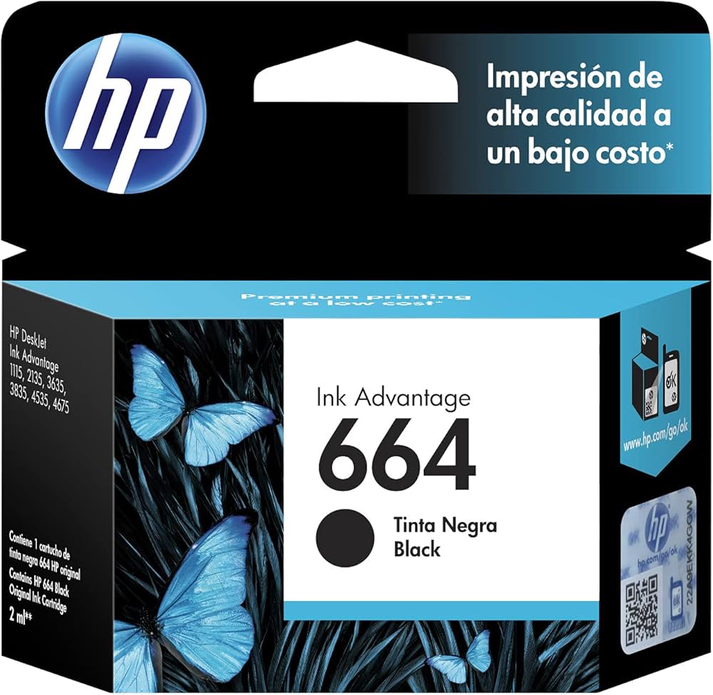 Cartucho hp 664 Negro Original