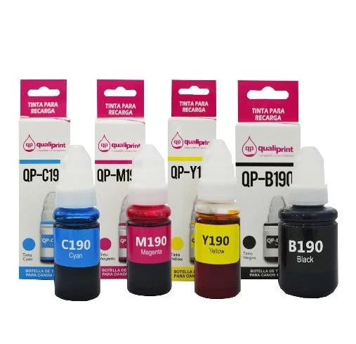 Kit x 4 Botellas de Tinta Genérica Canon GI-190